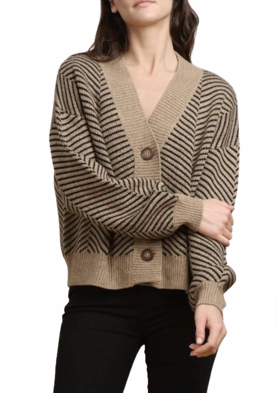 NEW SPLENDID linnett cardigan in camel/black